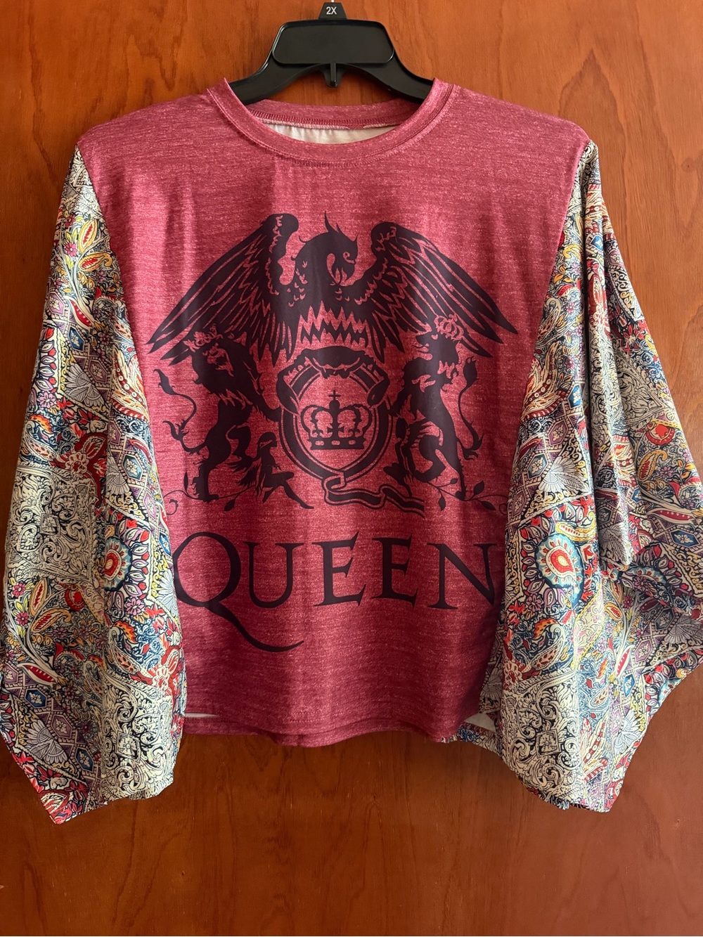 Band Queen Inspired Graphic Tee With Kimono Style Fabric Sleeves